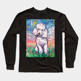 White Toy Poodle Night Long Sleeve T-Shirt